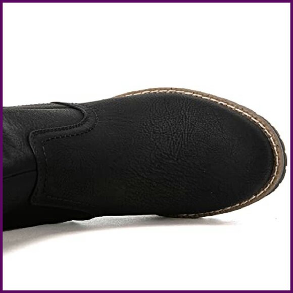 Women's Mid Calf Motorcycle Boots Lace Up Side Zipper Combat Riding - Picture 8 of 8